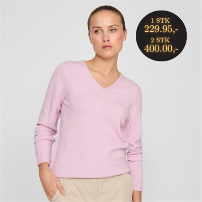 VILA RIL V NECK WINSOMEORCHID/MELANGE STRIK - 14042769