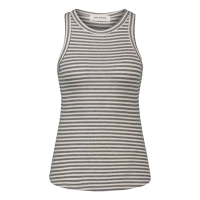 SOFIE SCHNOOR TOP GREY STRIPE - SNOS434