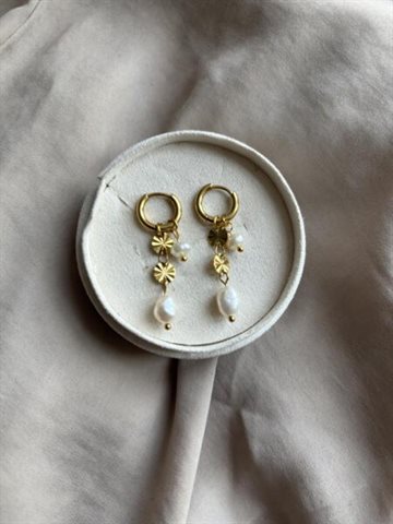 FRKWOLFF JEWELRY - SUNNY PEARL HOOPS E1019 GOLD