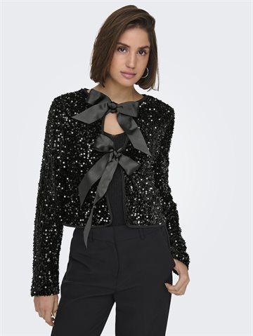 ONLY ANIKA SEQUINS BLACK BOW TOP - 15339412