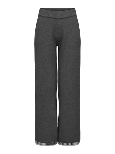 ONLY SILMA MW STITCH PANT KNIT DARK GREY/LIGHT GREY MELANGE - 15338680