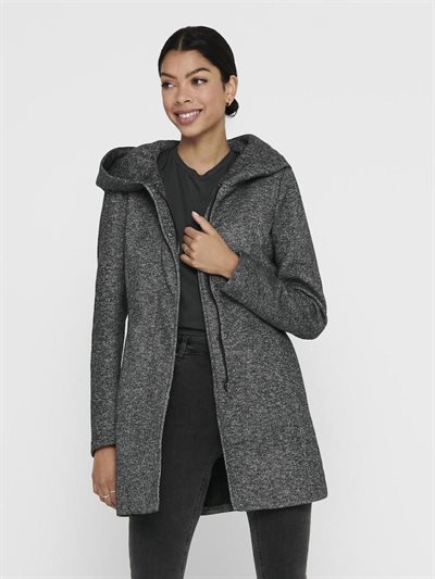 ONLY SEDONA LIGHT COAT DARK GREY MELANGE - 15142911