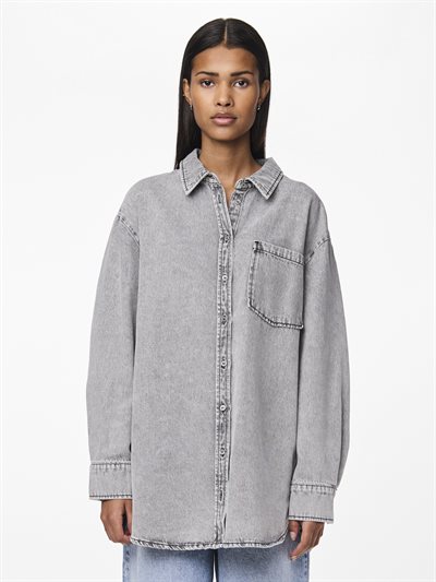 PIECES MAISIE DENIM SHIRT GREY DENIM- 17150991