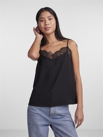 PIECES TIFFANY LACE TOP BLACK - 17132739