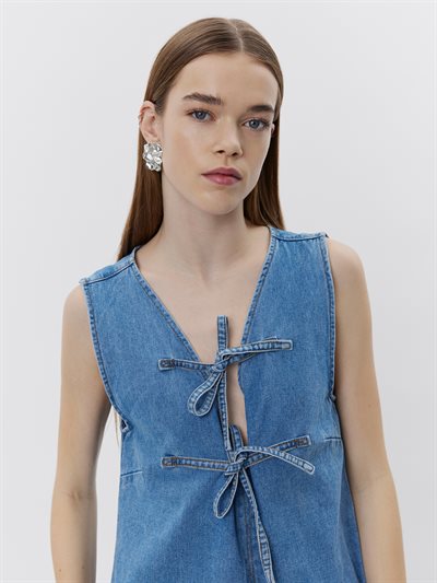 SOFIE SCHNOOR NELLE TOP DENIM BLÅ - S251251