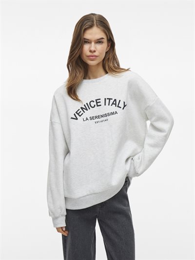 VILA MINNA LOOSE SWEATSHIRT LIGHT GREY - 14110539