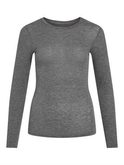 VILA NELLIE O-NECK TOP DARK GREY MELANGE  - 14111424