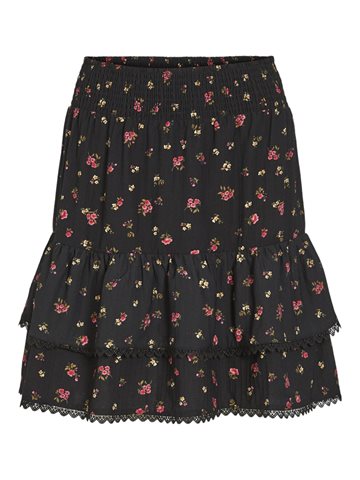 VILA CLO NIA HW SMOCK SHORT SKIRT BLACK - 14102819