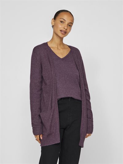 VILA RIL PLUM PERFECT OPEN STRIK CARDIGAN - 14044041