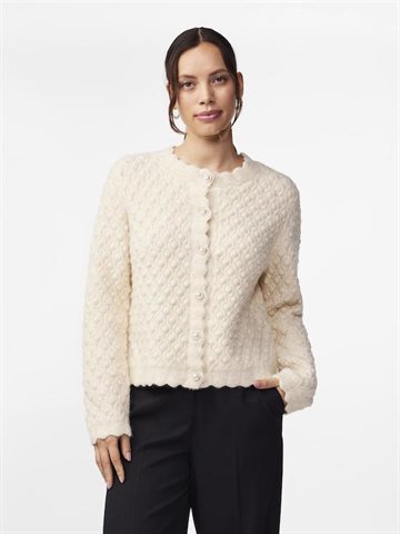 BUBBLE LS KNIT CARDIGAN BIRCH - 26033202