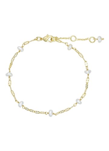 PURE BY NAT LINA BRACELET W. GEMSTONE/PEALRS G/B - 40566