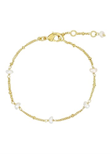 PURE BY NAT ARMBÅND W. PEARLS GULD - 40649
