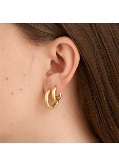 PURE BY NAT HOOPS ØRERINGE GULD - 45765