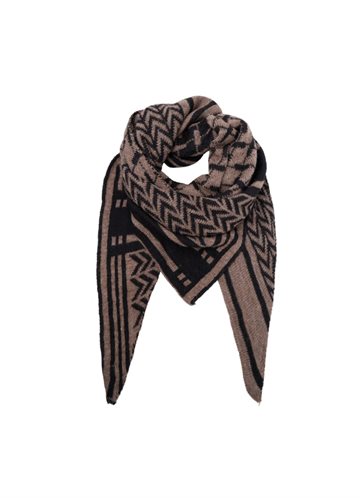  BLACK COLOUR BEX SOLID BLACK/TAUPE SCARF - 2083