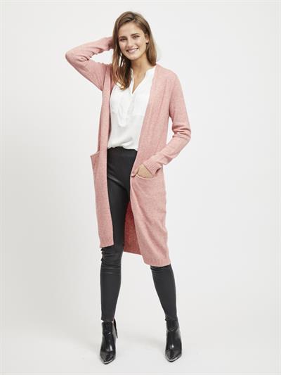 VILA RIL MISTY ROSE LONG STRIK CARDIGAN - 14042770