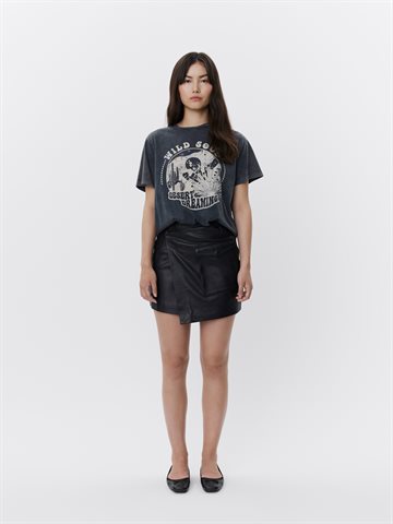 SOFIE SCHNOOR T-SHIRT STONE WASHED BLACK M. PRINT - S243265